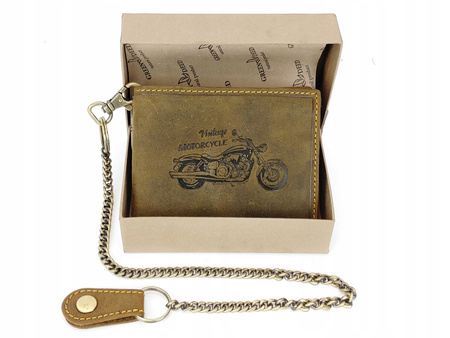 GREEN DEED Portfel skórzany męski Brązowy