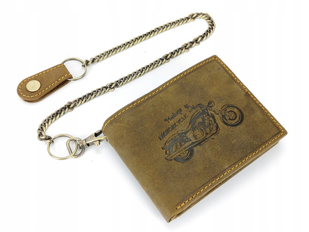 GREEN DEED Portfel skórzany męski Brązowy