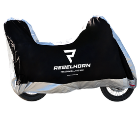 Pokrowiec Na Motocykl Rebelhorn Cover II Z Miejscem Na Kufer Black/Silver S