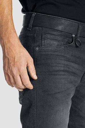 Spodnie męskie jeans PANDO MOTO ROBBY SLIM BLACK