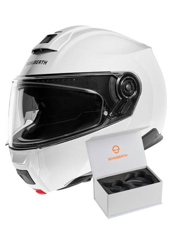 SCHUBERTH C5 GLOSSY WHITE + INTERKOM SC2!