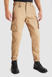 Spodnie męskie jeans PANDO MOTO DESERT CARGO BEIGE