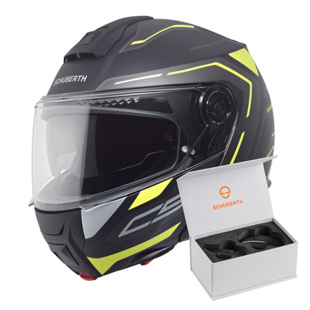 SCHUBERTH C5 OMEGA YELLOW + INTERKOM SC2!