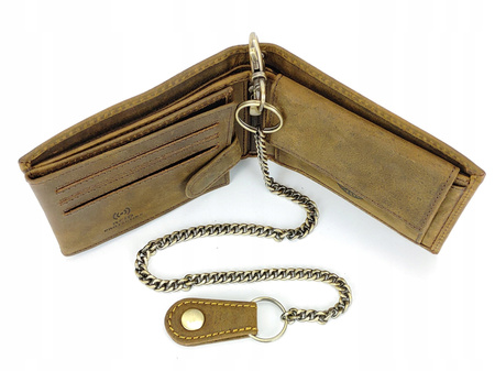 GREEN DEED Portfel skórzany męski Brązowy