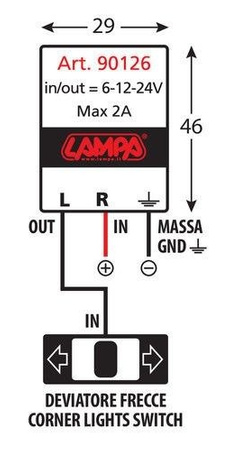 LAMPA 90126 Elektroniczny przerywacz do kierunkowskazów ledowych 6/12/24V